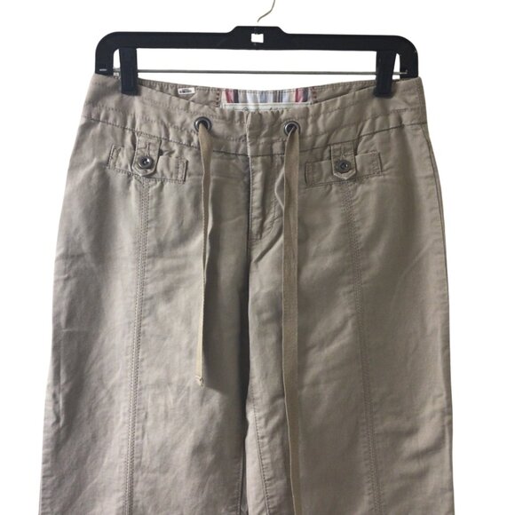 Daughters Of The Liberation Pants Women’s 00 Tan Khaki Linen Utility Wide Leg - Picture 3 of 10